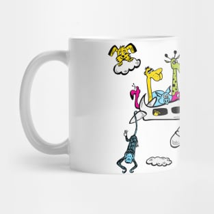 Cartoon Animal Airplane Pop Art Mug